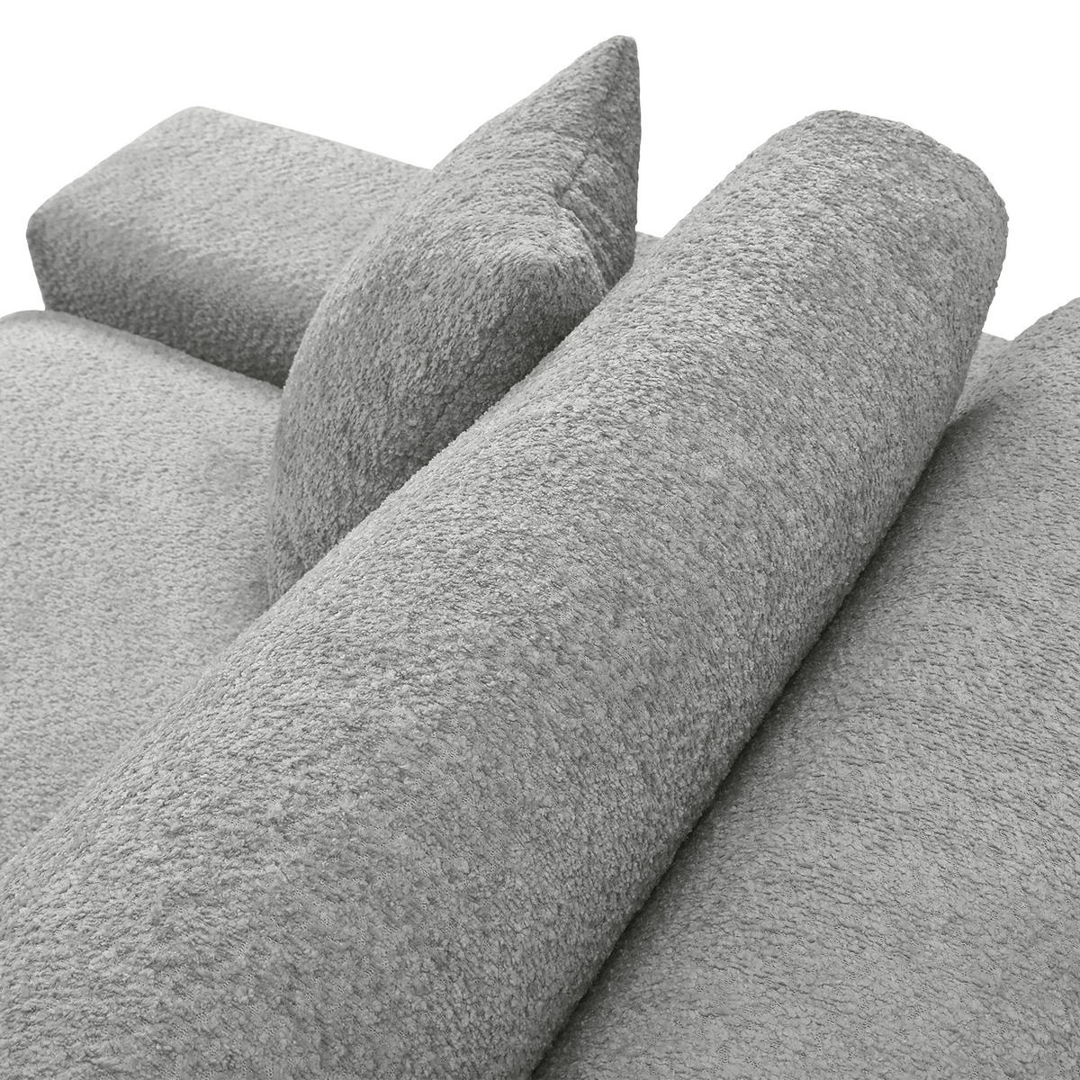 MEGASOFA Struktur, Bouclé Grau  - Schwarz/Grau, MODERN, Kunststoff/Textil (270/76/125cm) - Landscape