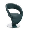 STUHL Echtleder Türkis, Edelstahlfarben  - Türkis/Edelstahlfarben, Design, Leder/Metall (62/86/61cm) - Moderano