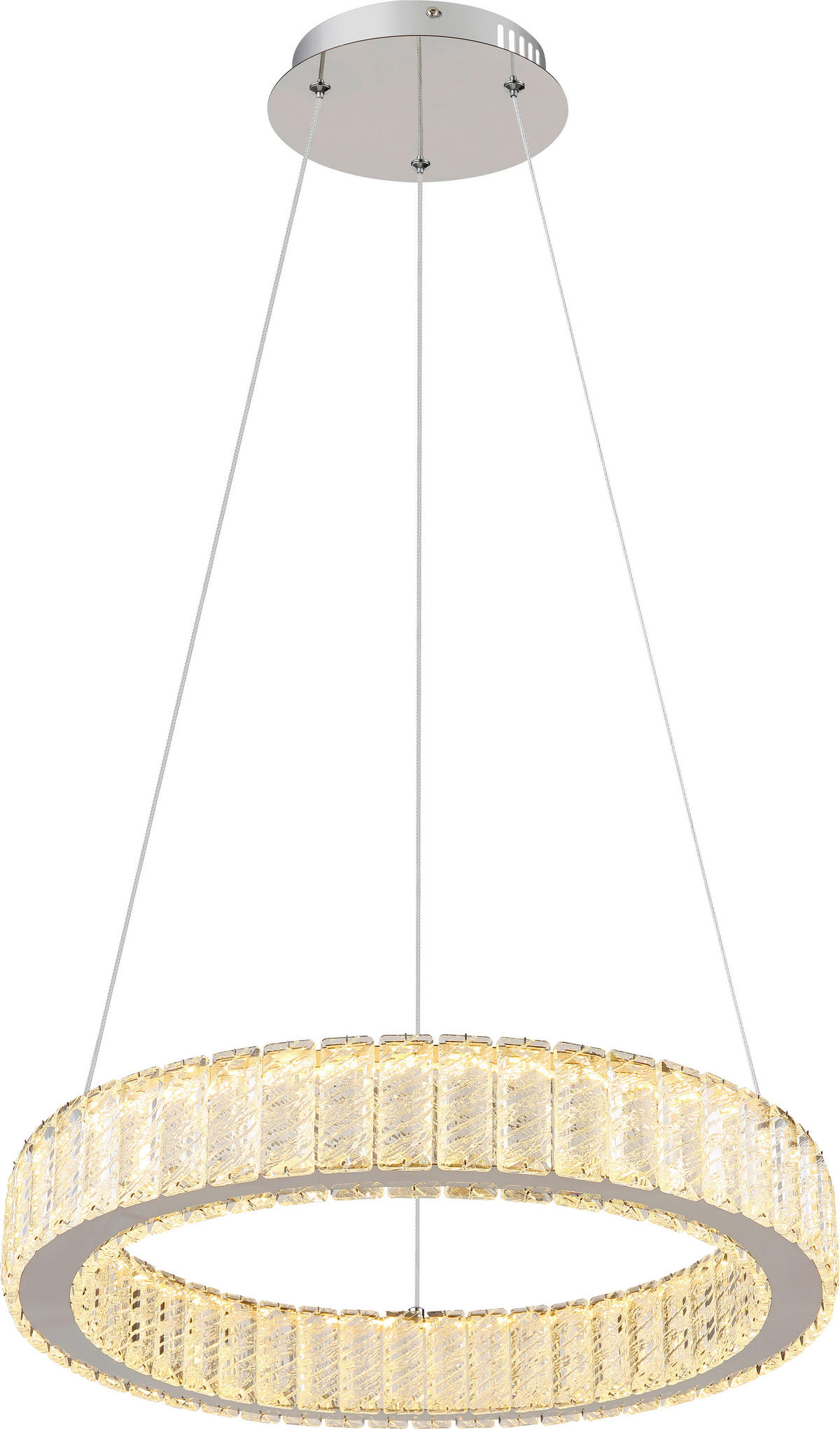 LED-HÄNGELEUCHTE 50/120 cm  - Chromfarben, KONVENTIONELL, Glas/Metall (50/120cm) - Glandor