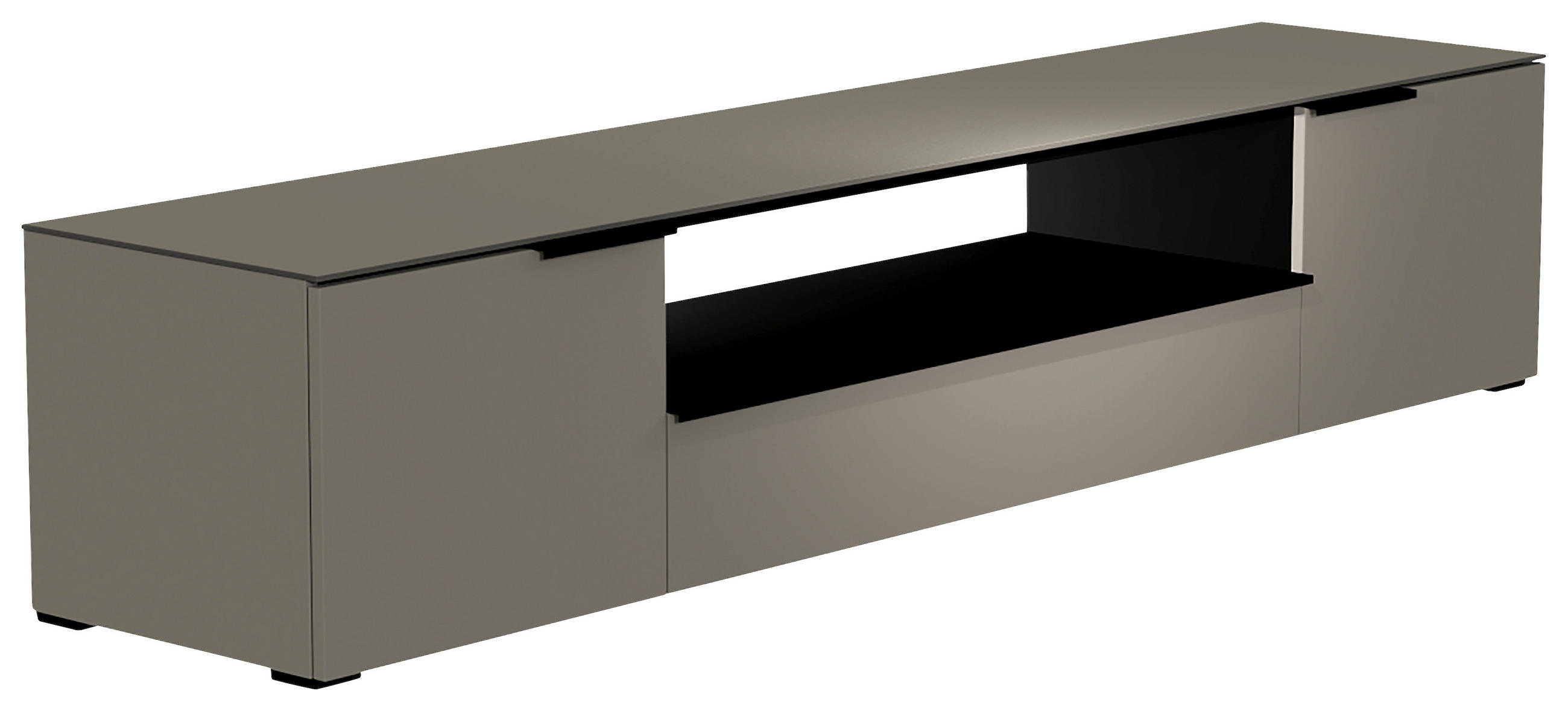 LOWBOARD  210/43/45 cm  - Schwarz/Grau, Design, Glas/Holzwerkstoff (210/43/45cm) - Moderano