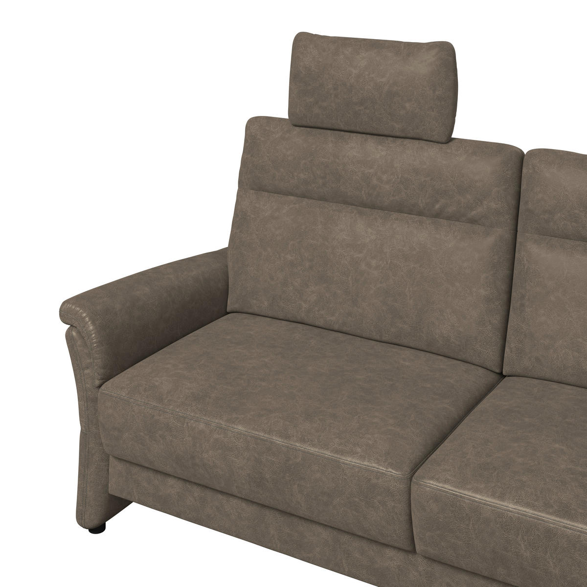 3,5-SITZER - Graubraun/Schwarz, Konventionell, Kunststoff/Textil (205/98/91cm) - Elegando