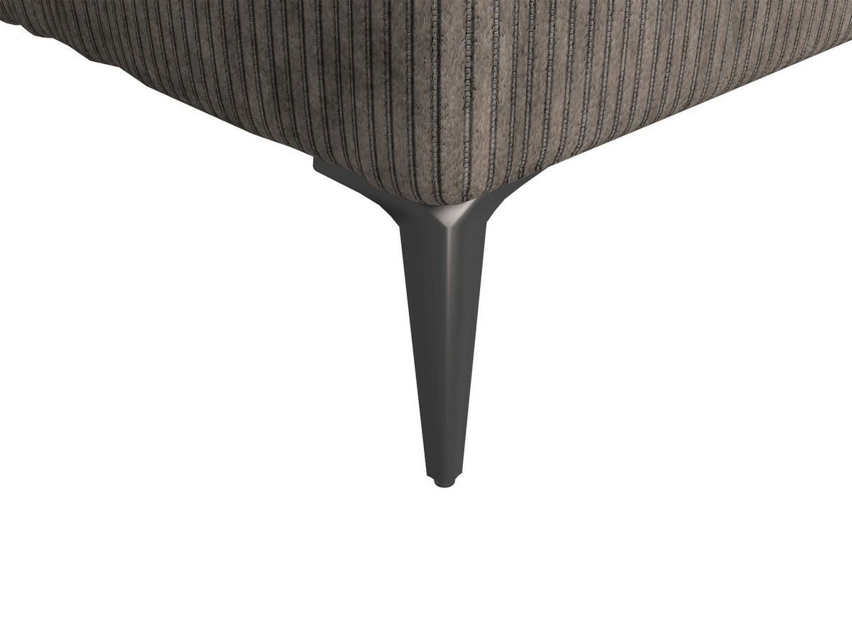 ECKSOFA Braun Cord  - Schwarz/Braun, Design, Kunststoff/Textil (177/276cm) - MID.YOU