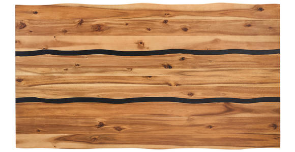 ESSTISCH in Holz, Metall 140/80/76 cm  - Schwarz/Akaziefarben, LIFESTYLE, Holz/Metall (140/80/76cm) - Linea Natura