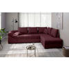 ECKSCHLAFSOFA Alvito Bordeaux Mikrofaser  - Bordeaux/Schwarz, MODERN, Holz/Textil (298/202cm) - MID.YOU
