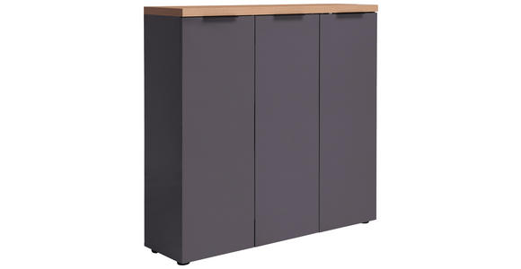 SCHUHSCHRANK 120/115/34 cm - Eichefarben/Anthrazit, Design (120/115/34cm) - Xora