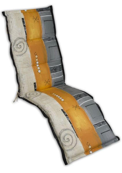 RELAXSESSELAUFLAGE Streifen  - Naturfarben/Orange, LIFESTYLE, Textil (50/8/170cm)