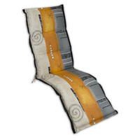 RELAXSESSELAUFLAGE Streifen  - Naturfarben/Orange, LIFESTYLE, Textil (50/8/170cm)