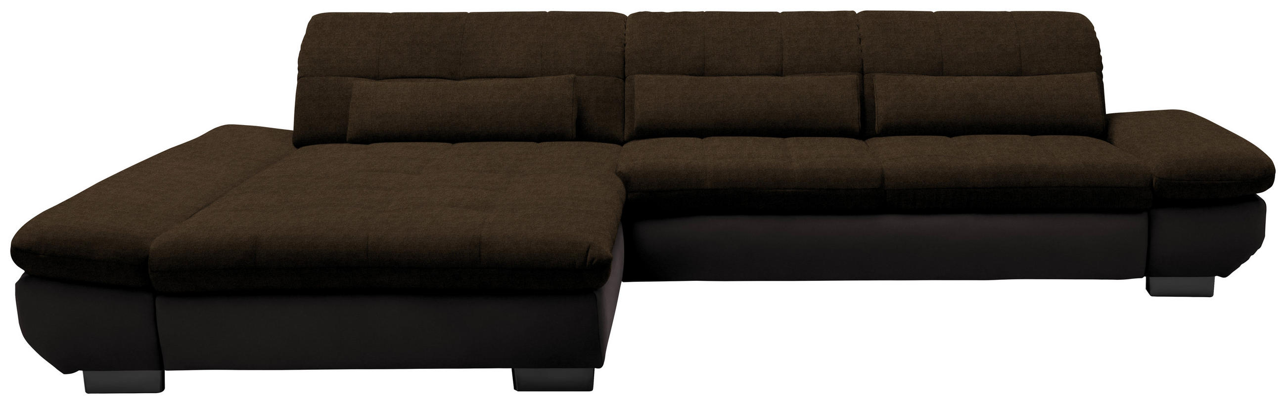 ECKSOFA in Mikrofaser Braun  - Schwarz/Braun, Design, Textil/Metall (204/341cm) - Xora