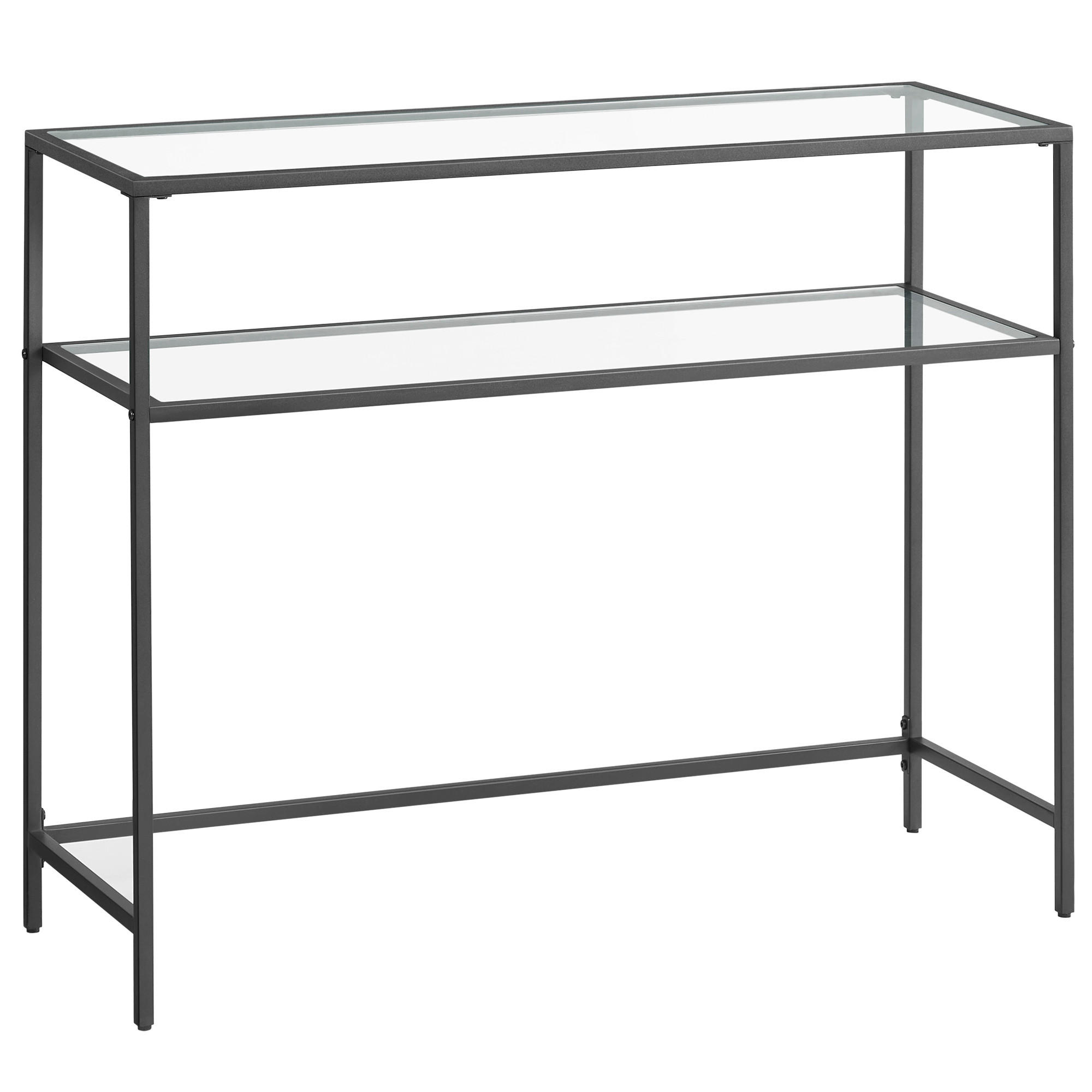 KONSOLENTISCH in Metall, Glas 100/35/80 cm    - Schwarz, Natur, Glas/Metall (100/35/80cm) - Boxxx