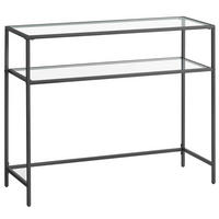 KONSOLENTISCH Schwarz  - Schwarz, Natur, Glas/Metall (100/35/80cm) - Boxxx