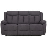 3-SITZER-SOFA Webstoff Grau  - Schwarz/Grau, KONVENTIONELL, Holz/Kunststoff (190/103/96cm) - P & B