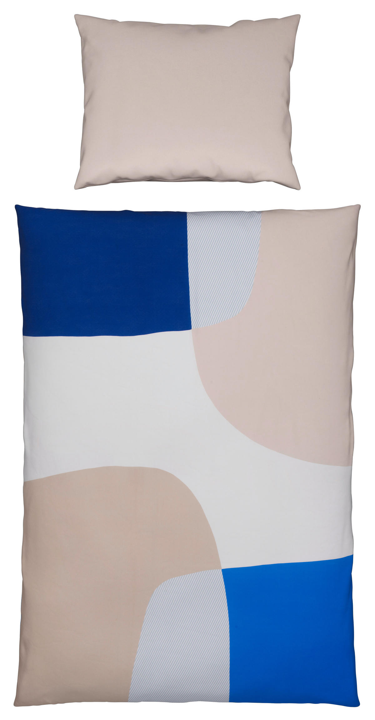 POVLEČENÍ, satén, modrá, přírodní barvy, béžová, 140/200 cm - modrá/přírodní barvy, Lifestyle, textil (140/200cm) - S. Oliver