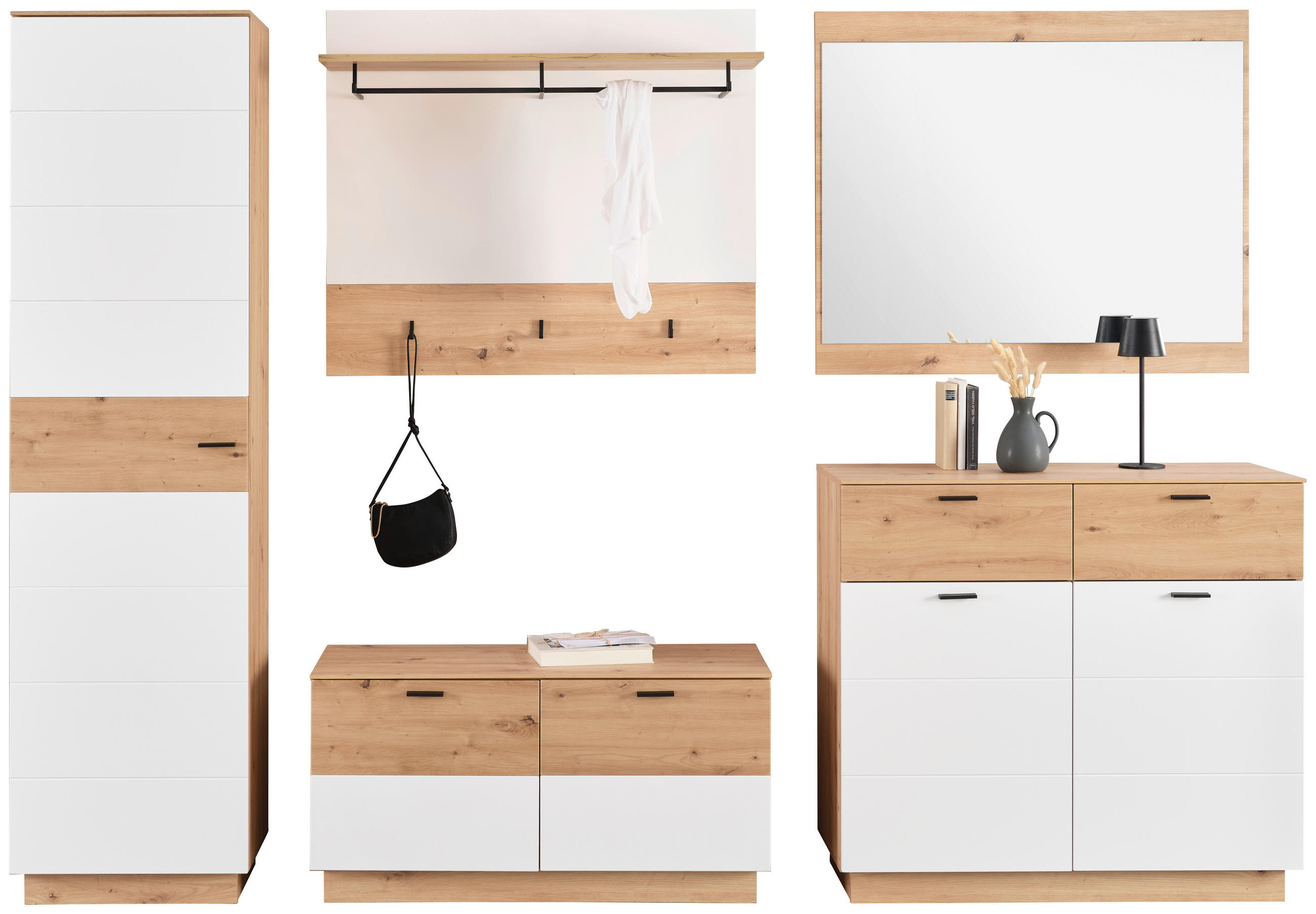 Garderobe Tonale 1, B: 269 Cm Artisan Eiche Dekor/alpinweiss