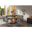 ECKBANK 165/215 cm  in Hellgrau, Wildeiche  - Wildeiche/Hellgrau, Design, Holz/Textil (165/215cm) - Venda