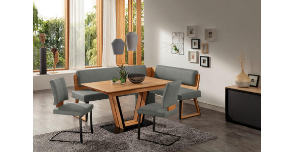 ECKBANK 165/215 cm  in Hellgrau, Wildeiche  - Wildeiche/Hellgrau, Design, Holz/Textil (165/215cm) - Venda