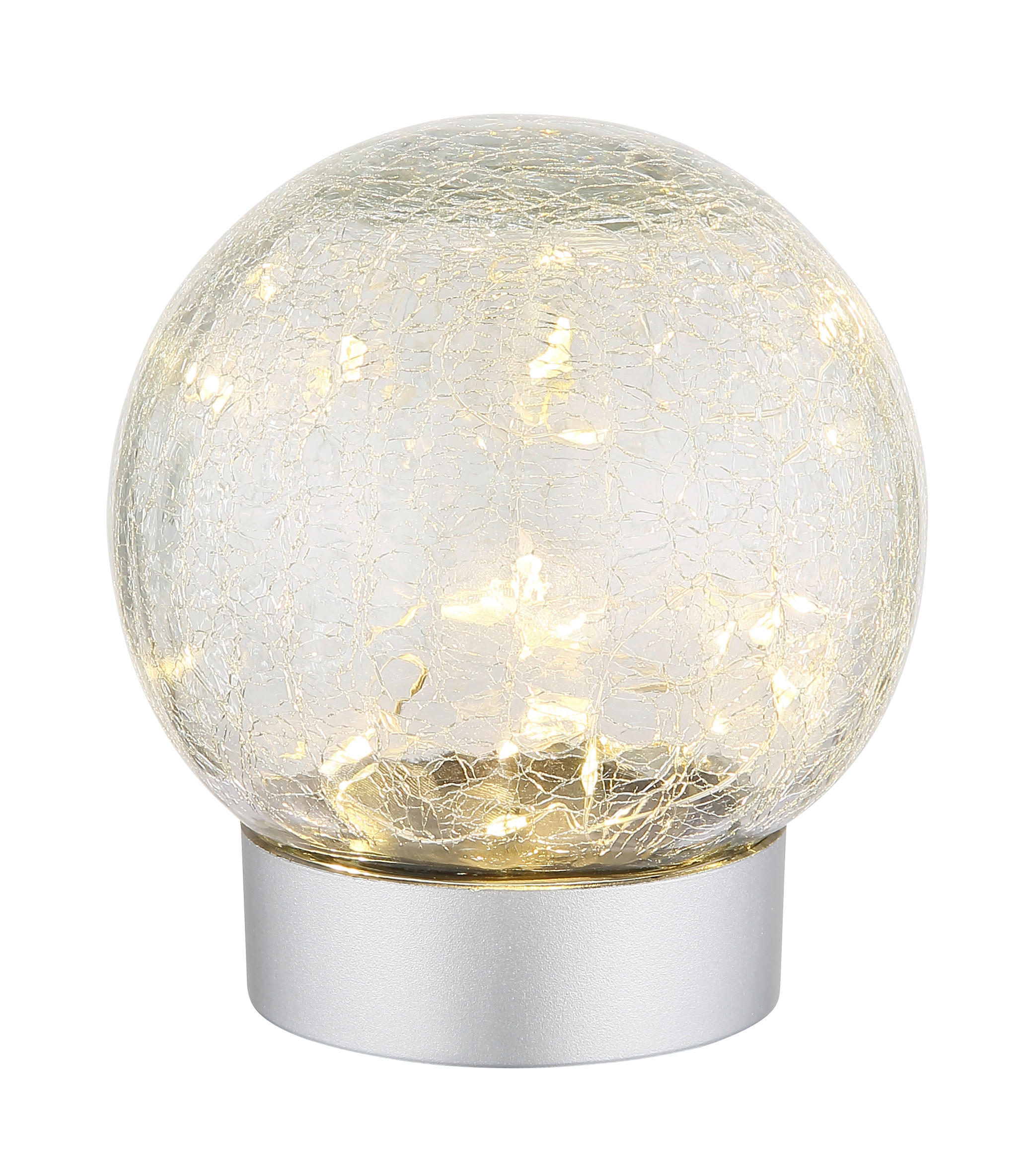 PUNJIVA STONA LAMPA - prozirna/srebrna, Osnovno, staklo/plastika (12/13,5cm)