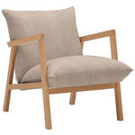 SESSEL in Webstoff Beige  - Eichefarben/Beige, Design, Holz/Textil (65/80/85cm) - Carryhome