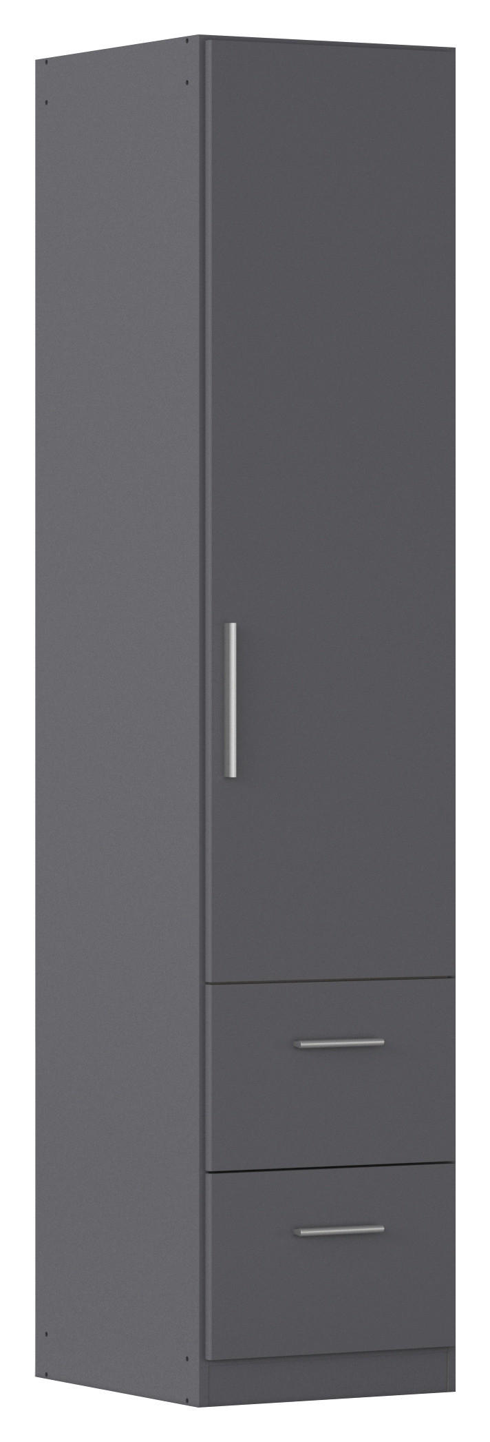 DREHTÜRENSCHRANK 47/210/54 cm,  in Grau, 1-türig  - Alufarben/Grau, KONVENTIONELL, Holzwerkstoff/Kunststoff (47/210/54cm) - home24