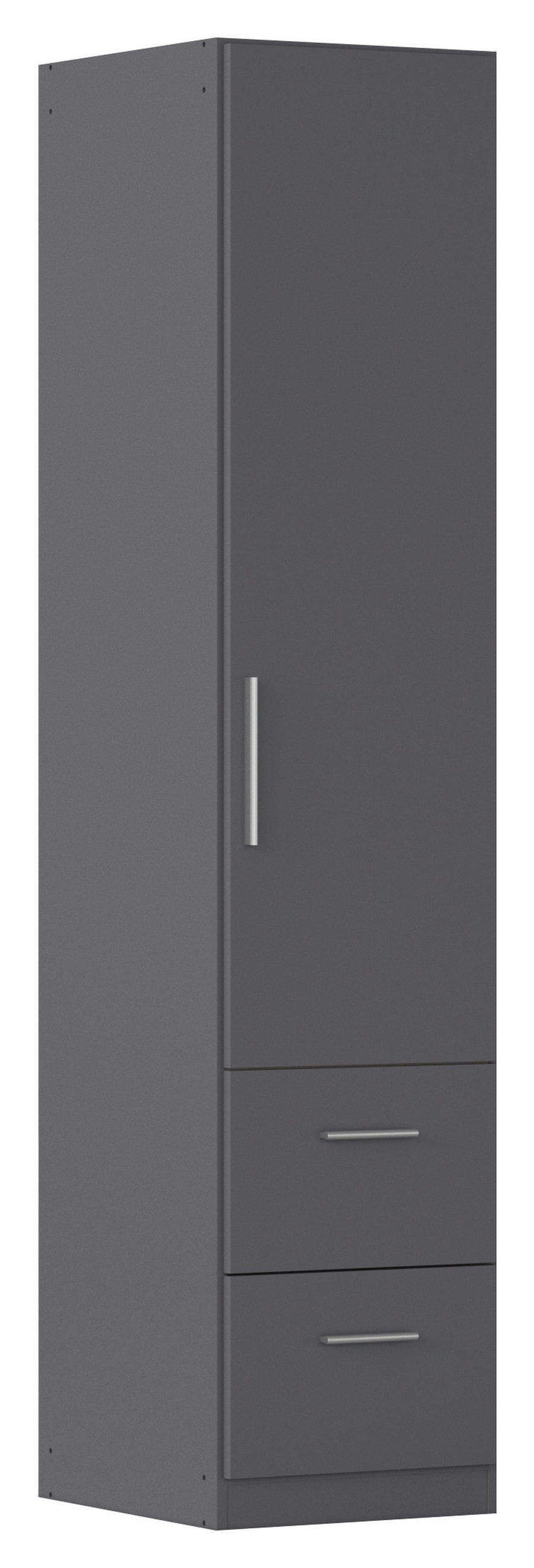 DREHTÜRENSCHRANK 47/210/54 cm,  in Grau, 1-türig  - Alufarben/Grau, KONVENTIONELL, Holzwerkstoff/Kunststoff (47/210/54cm) - home24