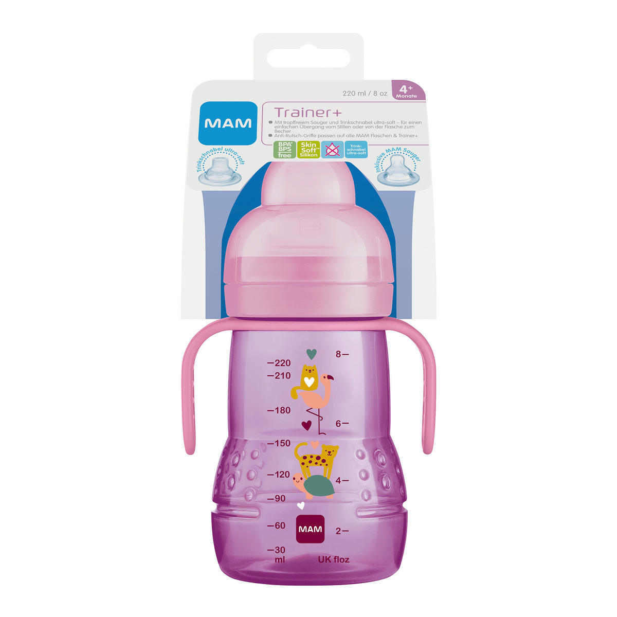 WEITHALSFLASCHE  - Pink, Basics, Kunststoff (9,5/21,5/7,5cm) - MAM