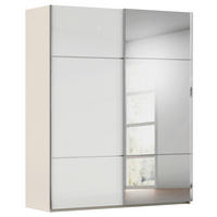 SCHWEBETÜRENSCHRANK Weiss, Champagner  - Chromfarben/Weiss, Konventionell, Glas/Holzwerkstoff (201/223/68cm) - Novel