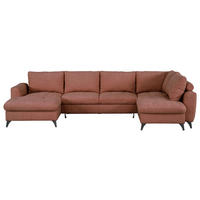 WOHNLANDSCHAFT Rot Chenille  - Rot/Schwarz, KONVENTIONELL, Textil/Metall (160/340/188cm) - Xora