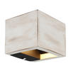 LED-WANDLEUCHTE - Weiss/Schwarz, Design, Holzwerkstoff/Metall (13.2/11.3/9.8cm) - Globo