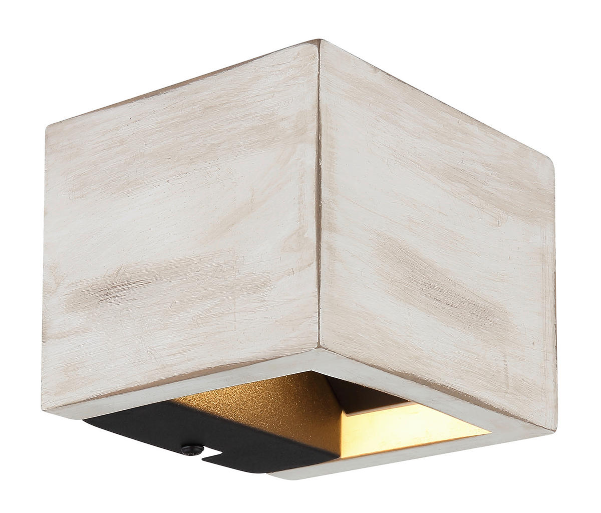 LED-WANDLEUCHTE - Weiss/Schwarz, Design, Holzwerkstoff/Metall (13.2/11.3/9.8cm) - Globo