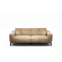 2,5-SITZER Samt Sandfarben  - Sandfarben/Schwarz, Design, Textil/Metall (220/86/86-94cm) - SENSOO