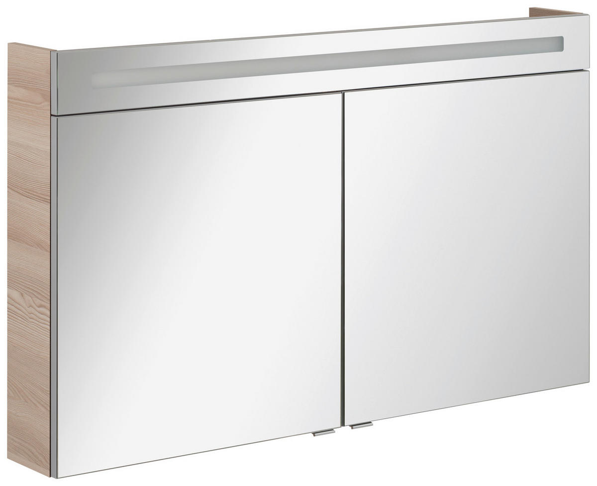 SPIEGELSCHRANK 120/71/16 cm  - Eschefarben/Alufarben, MODERN, Glas/Holzwerkstoff (120/71/16cm) - MID.YOU