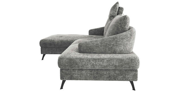 ECKSOFA in Webstoff Dunkelgrau  - Dunkelgrau/Schwarz, KONVENTIONELL, Textil/Metall (183/293cm) - Carryhome