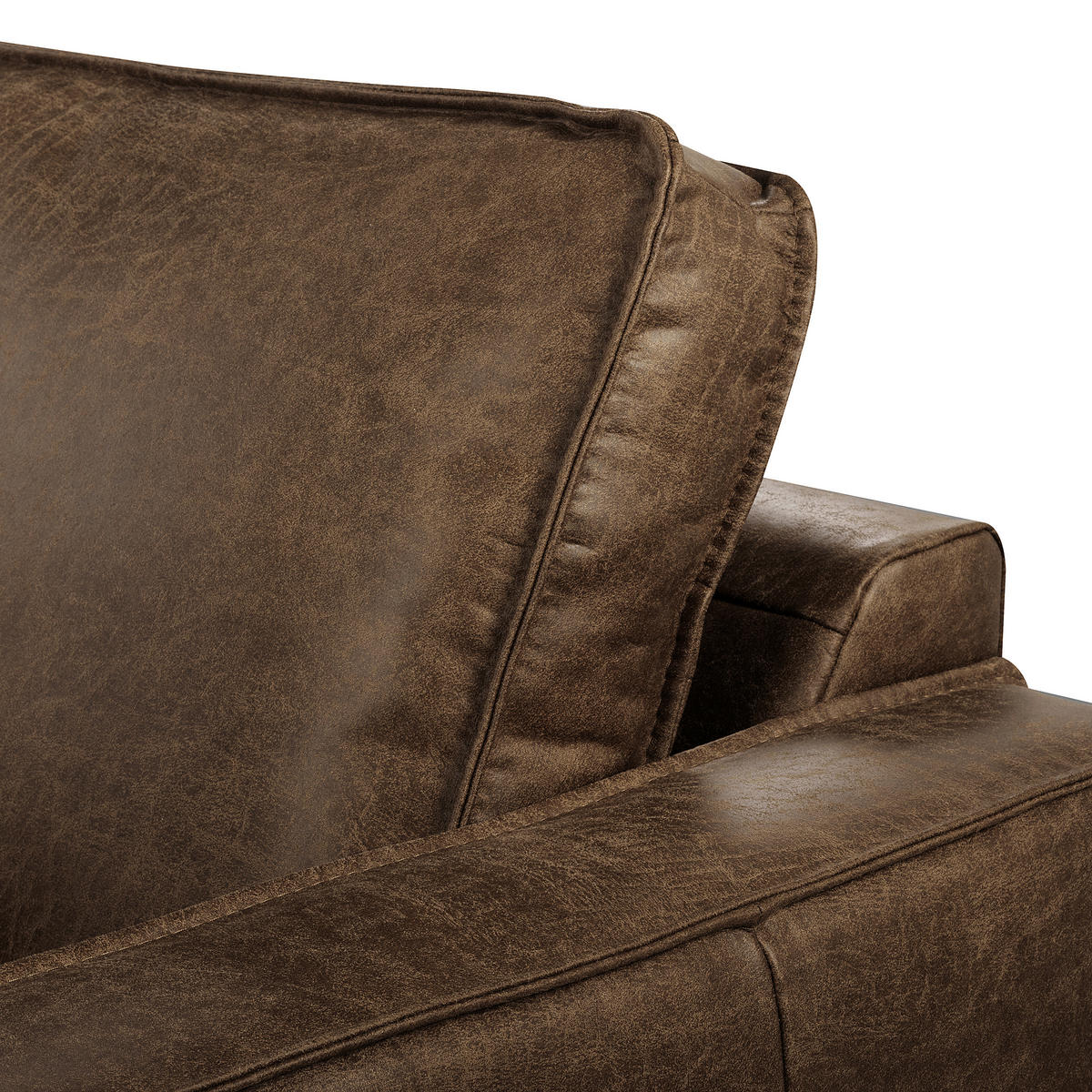 ECKSOFA Dunkelbraun Echtleder Lederlook Bettkasten, Schlaffunktion, Rücken echt  - Dunkelbraun/Schwarz, Design, Leder/Textil (166/238cm) - Livetastic