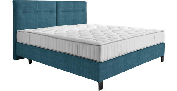 BOXSPRINGBETT 180/220 cm  in Petrol  - Petrol/Schwarz, KONVENTIONELL, Textil/Metall (180/220cm) - Esposa