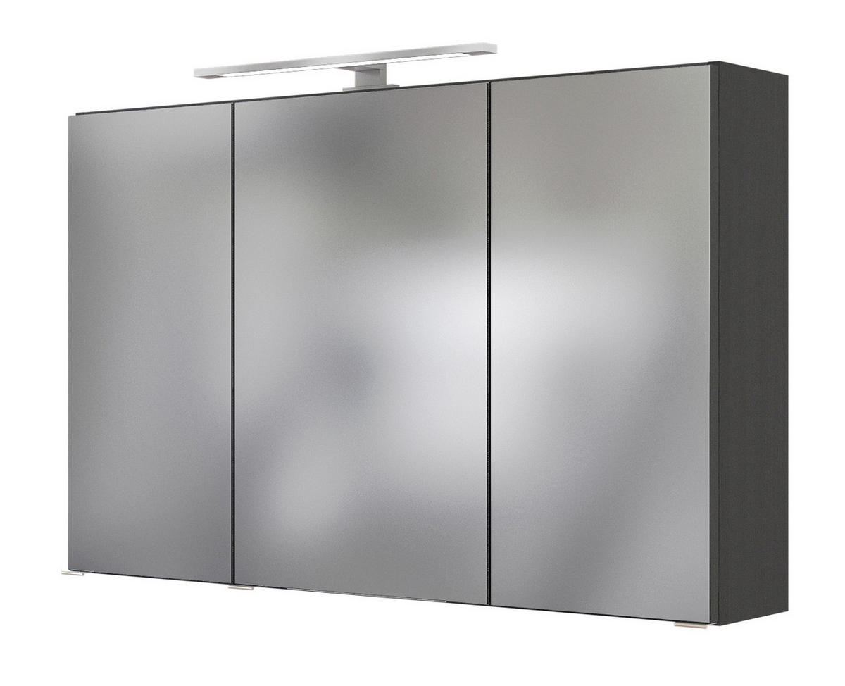BADEZIMMER  in 100 cm  - Weiss/Eichefarben, Basics, Holzwerkstoff/Stein (100cm) - Held