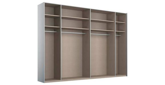 SCHWEBETÜRENSCHRANK  in Weiß  - Chromfarben/Weiß, Design, Glas/Holzwerkstoff (271/223/68cm) - Xora