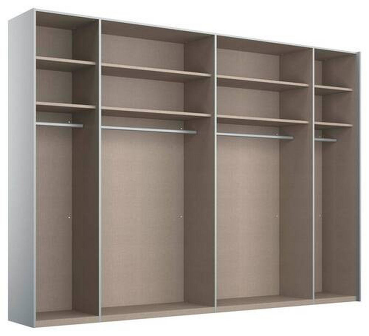SCHWEBETÜRENSCHRANK in Weiss  - Chromfarben/Weiss, Design, Glas/Holzwerkstoff (271/236/68cm) - Xora