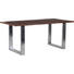 ESSTISCH Sheesham massiv rechteckig Chromfarben, Nussbaumfarben - Chromfarben/Nussbaumfarben, Design, Holz/Metall (180/90/77cm) - Novel