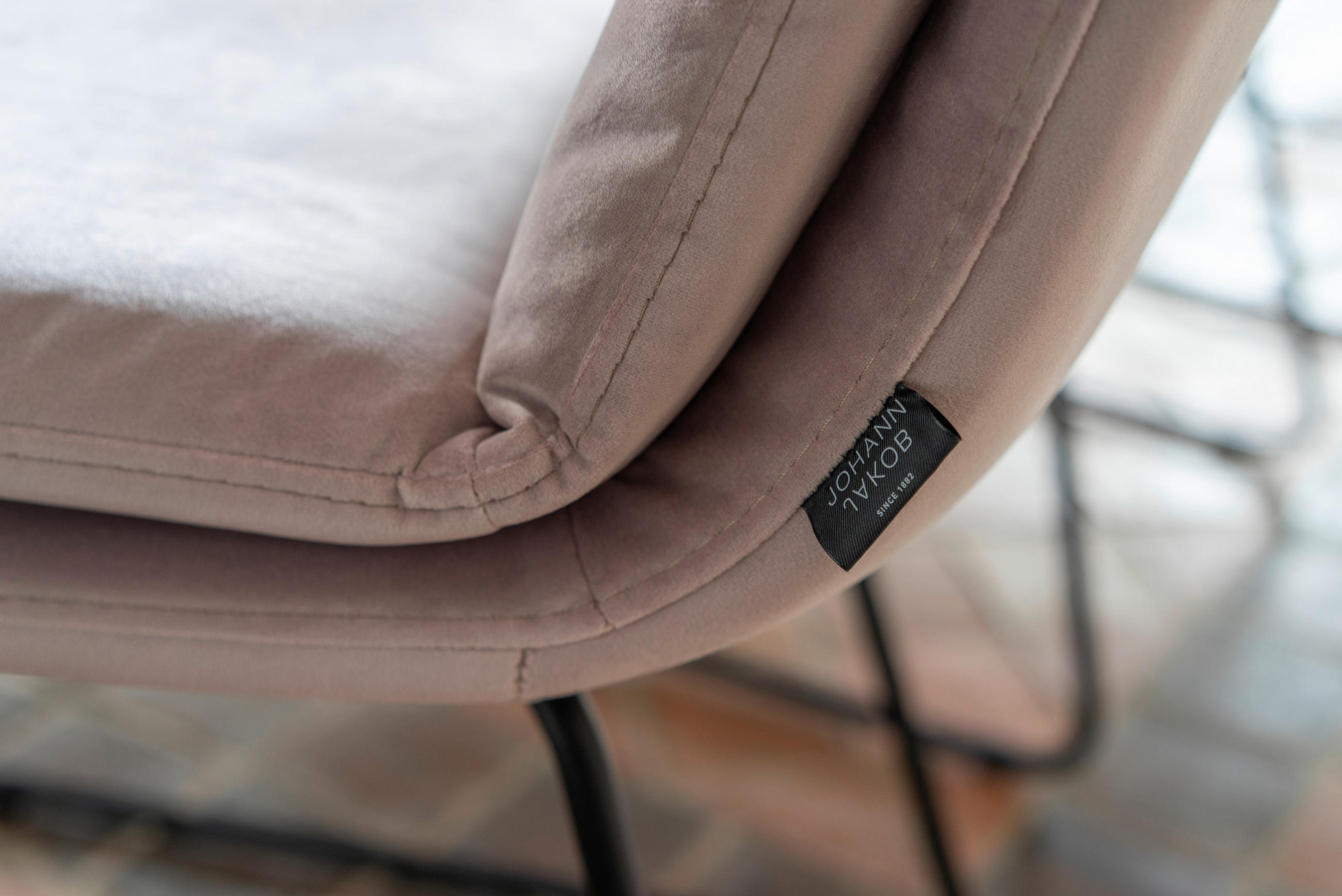Thumbnail - Johann Jakob Stuhl, Altrosa, Metall, Textil, Kufe, 48x90x69 cm, Blauer Engel, Goldenes M, Dgm, Oeko-Tex® Standard 100, D...