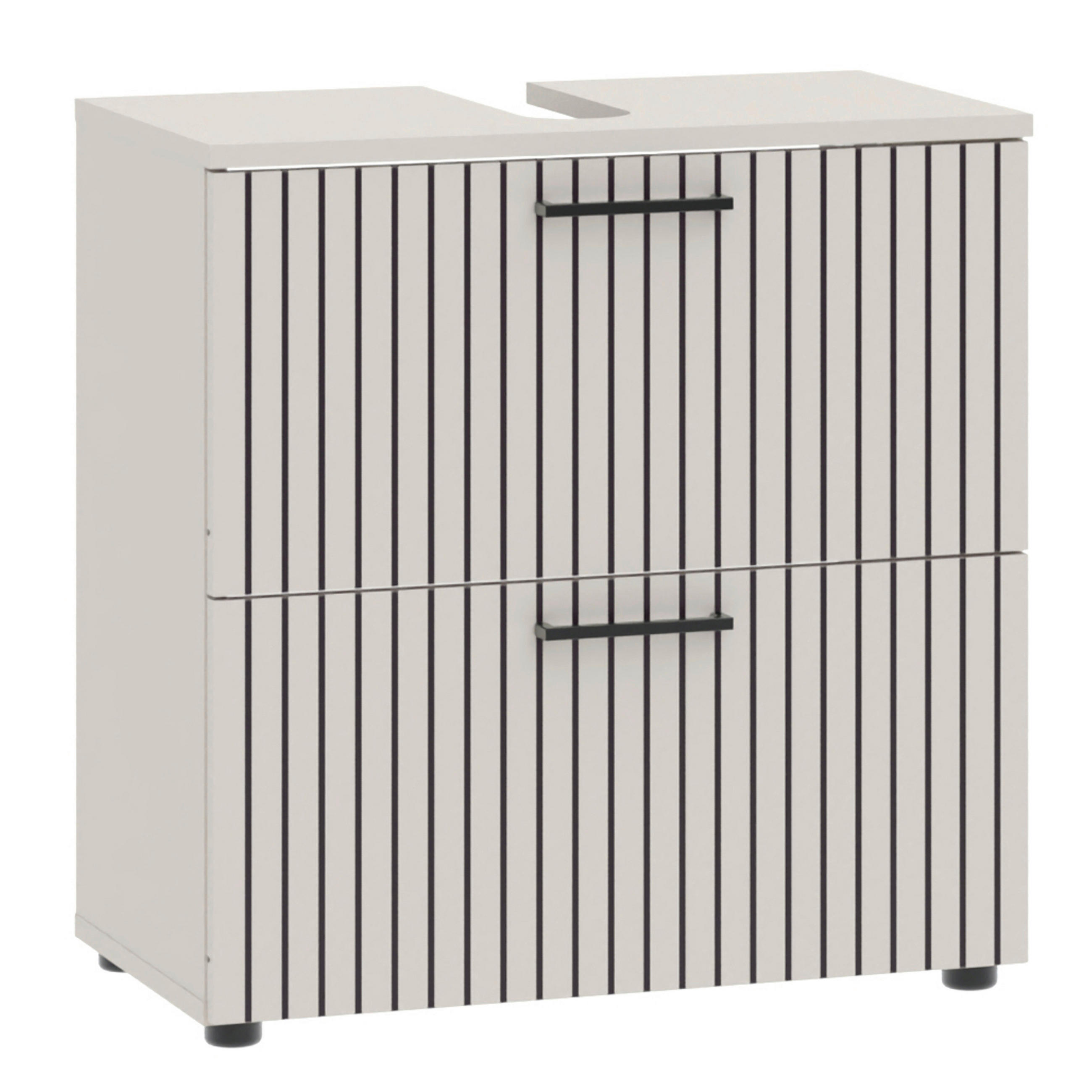 WASCHBECKENUNTERSCHRANK 60/62/35 cm  - Kaschmir/Schwarz, Trend, Holzwerkstoff/Metall (60/62/35cm) - Respekta
