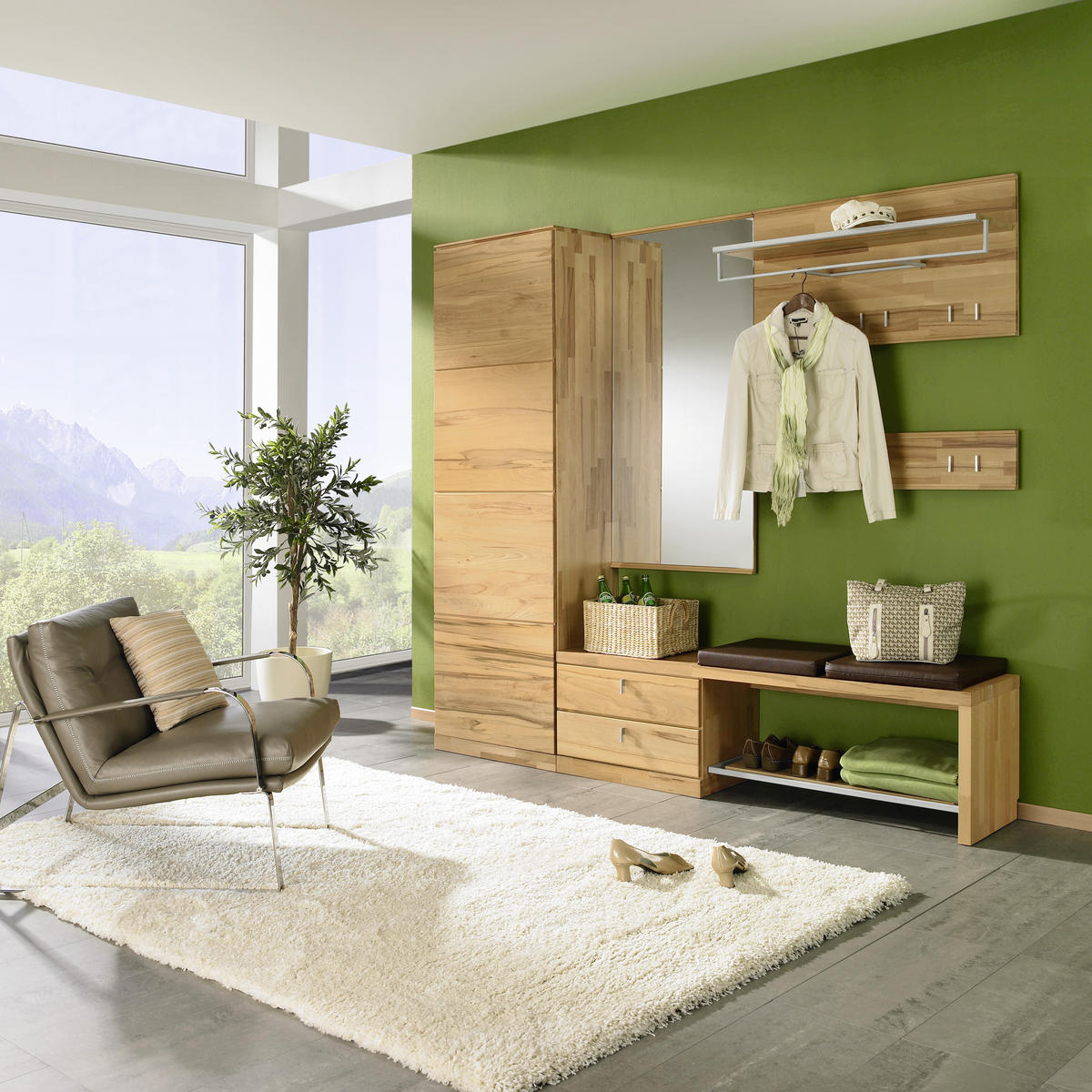 GARDEROBENSCHRANK  in 64/200/38 cm  - Buchefarben, Design, Holz (64/200/38cm) - Linea Natura