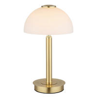 STOLNÍ LED LAMPA, dotykový stmívač, 18/31,5 cm  - černá/barvy mosazi, Design, kov/plast (18/31,5cm) - Globo