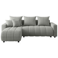 ECKSOFA  in Bouclé Hellgrau  - Hellgrau/Schwarz, MODERN, Kunststoff/Textil (150/240cm) - Carryhome