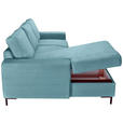 ECKSOFA Türkis Cord  - Türkis/Schwarz, KONVENTIONELL, Textil/Metall (150/240cm) - Carryhome