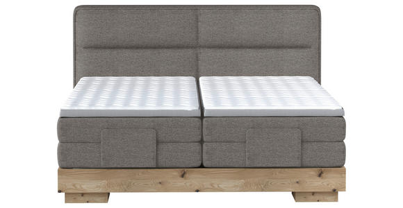 BOXSPRINGBETT 180/200 cm  in Eichefarben, Graubraun  - Eichefarben/Graubraun, Natur, Holz/Textil (180/200cm) - Valnatura