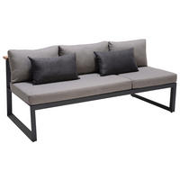 GARTENBANK 201/85/89 cm Recyclingholz, Teakholz  Aluminium  - Dunkelgrau/Anthrazit, Design, Holz/Textil (201/85/89cm) - Amatio