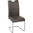 SCHWINGSTUHL  in Edelstahl Lederlook  - Edelstahlfarben/Braun, Design, Textil/Metall (43/98/58cm) - Xora
