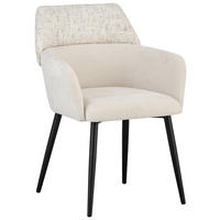 ARMLEHNSTUHL  in Eisen Webstoff  - Beige/Schwarz, Design, Textil/Metall (61/83/61cm) - Novel