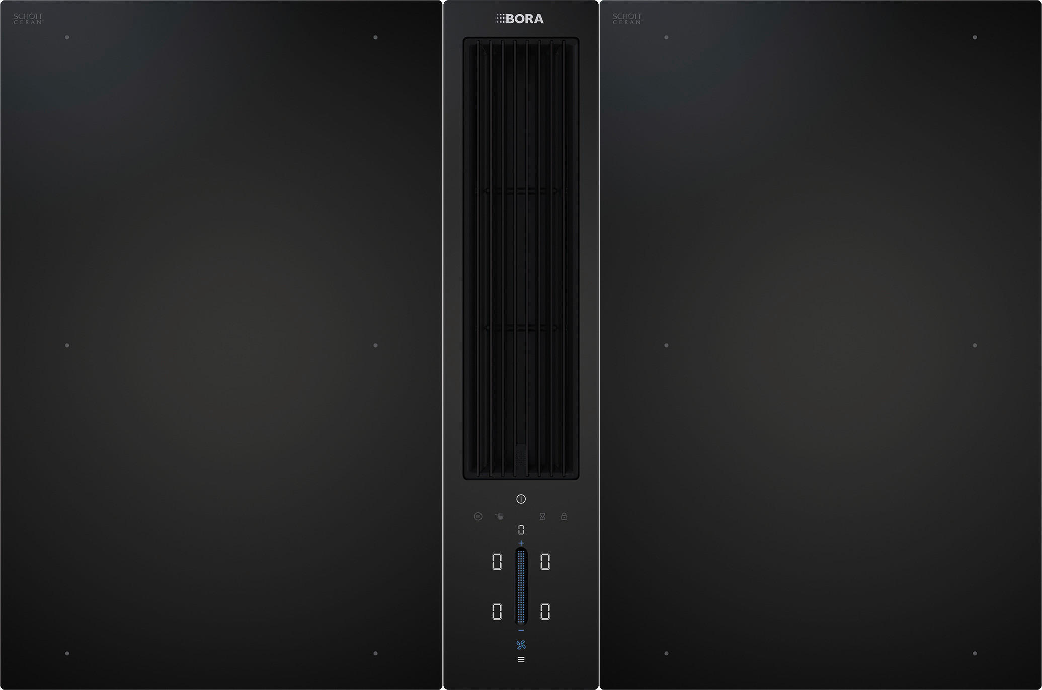 KOCHFELD-DUNSTABZUG-KOMBI CKAFIAB  - Schwarz, Basics, Glas/Metall (77/51,5/5,8cm) - Bora