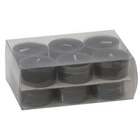 SADA ČAJOVÝCH SVIEČOK 12 kus 12 kus - antracitová, Basics (3,8/1,8cm) - Steinhart
