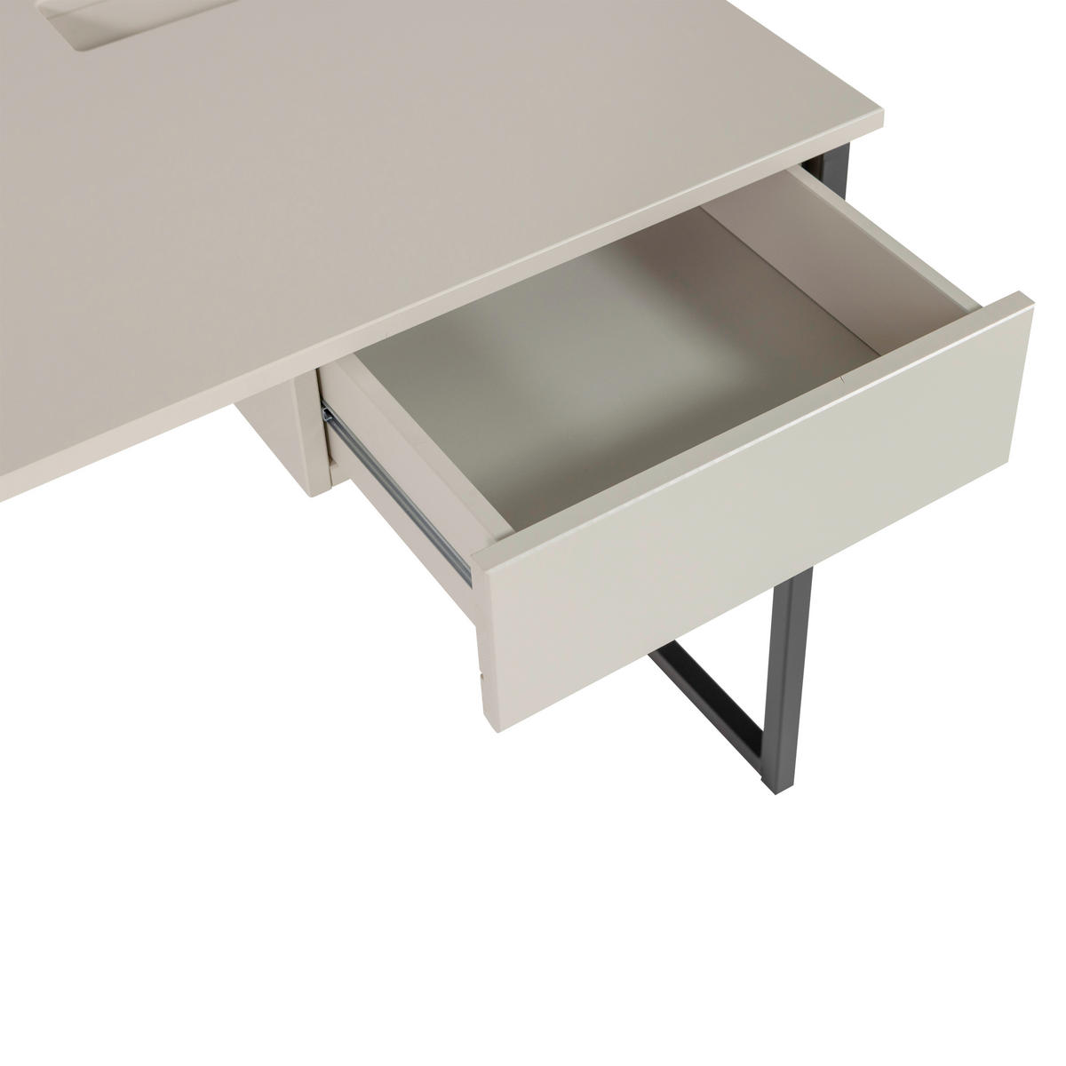 SCHREIBTISCH 126/53/75 cm  in Grau  - Schwarz/Grau, MODERN, Holz/Metall (126/53/75cm) - Livetastic